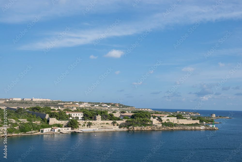 Mahon / Spain 28.09.2015.Panoramic View of the Mola Fortress, Mahon