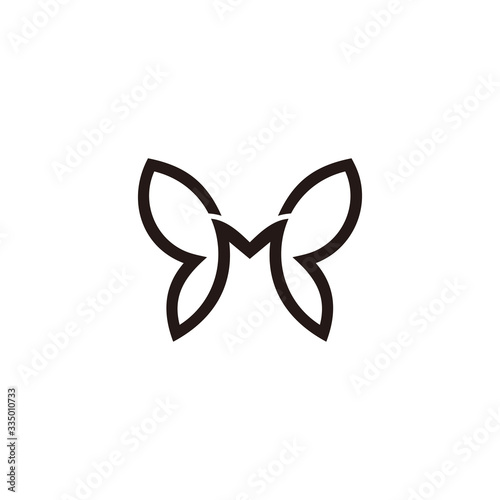 letter mb butterfly symbol geometric line logo vector photo