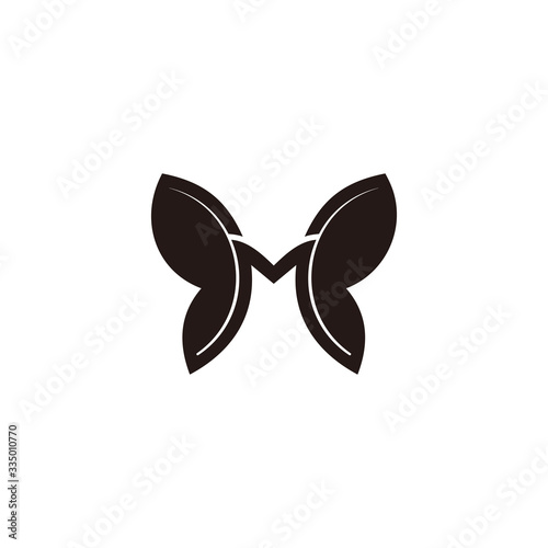 letter m butterfly symbol simple geometric logo vector
