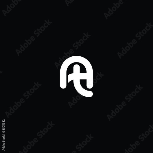 Creative Professional Trendy and Minimal Letter AT Logo Design in Black and White Color, Initial Based Alphabet Icon Logo in Editable Vector Format