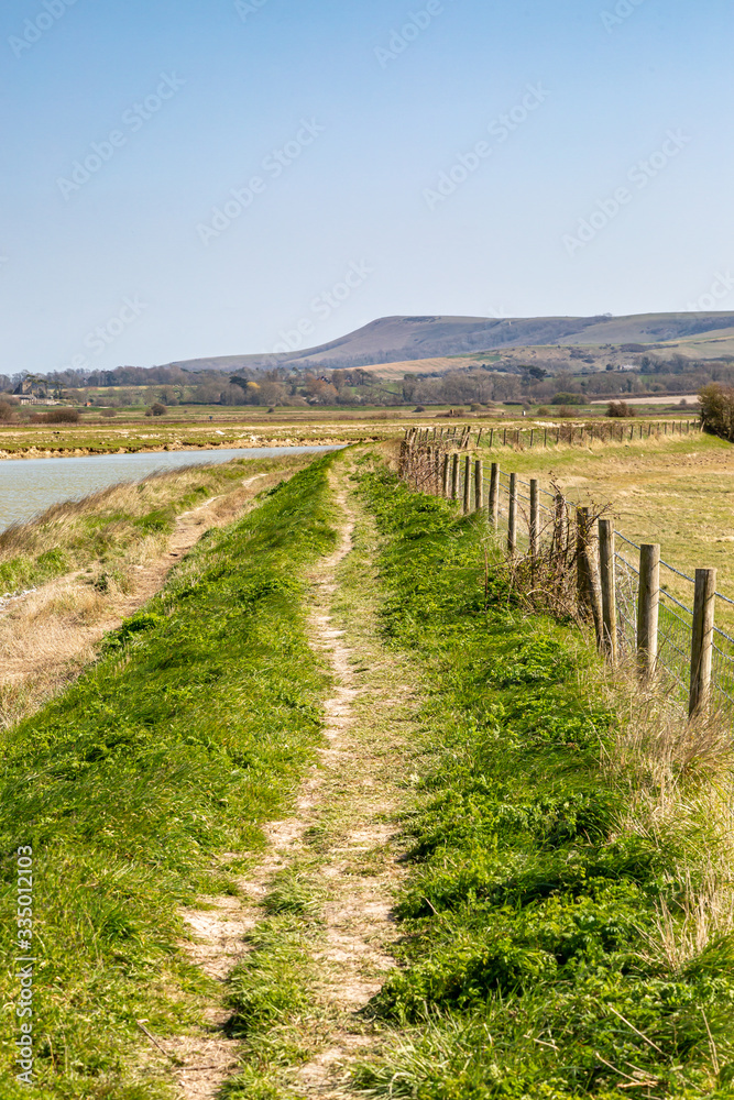 Along the River Ouse near Lewes with Firle Beacon in the Distance