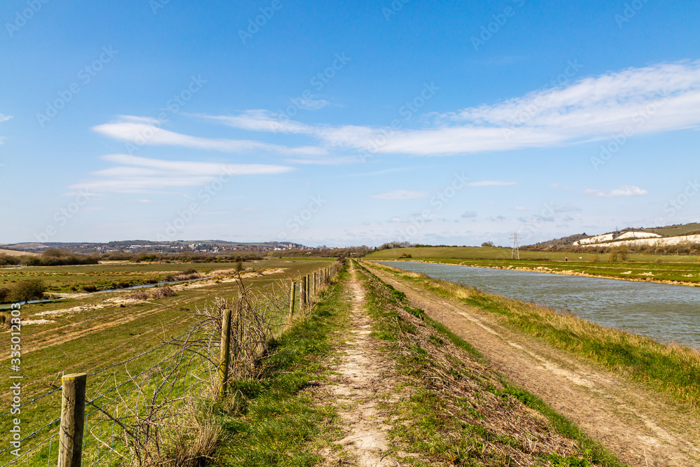 Looking Along a Pathway by the River Ouse near Lewes