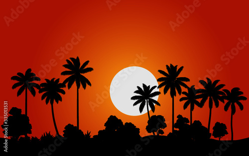 silhouette of a palm tree
