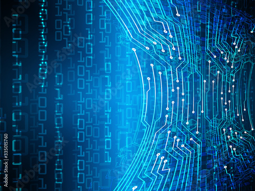 Blue cyber circuit future technology concept background