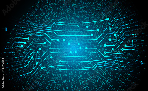 Blue cyber circuit future technology concept background