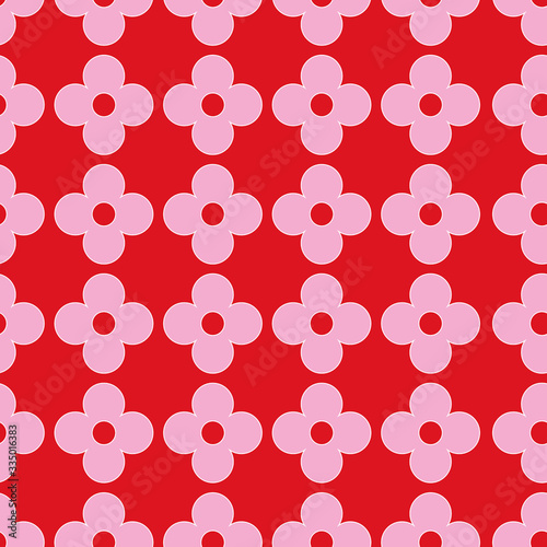 Pink and red clover seamless pattern print background
