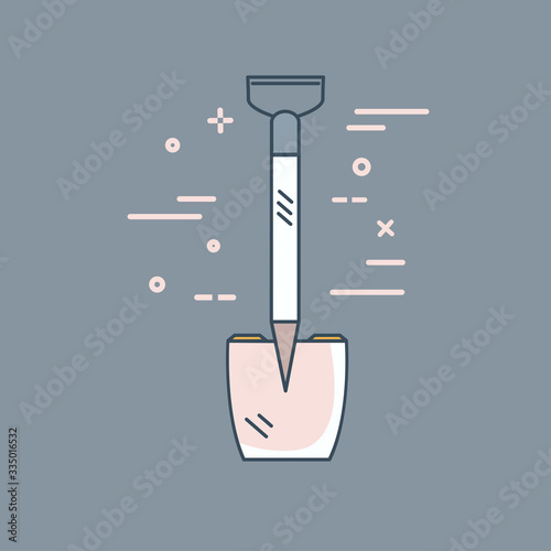 Gardening line icons vector set. Garden tools icons collection. Gardening icons illustration set. Square shovel linear icon concept