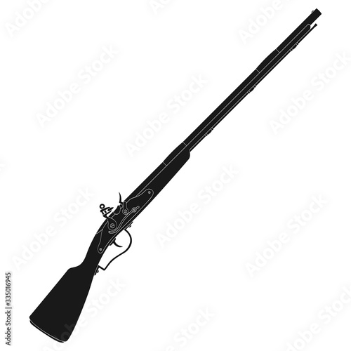 Vector monochrome icon with Antique Rifle