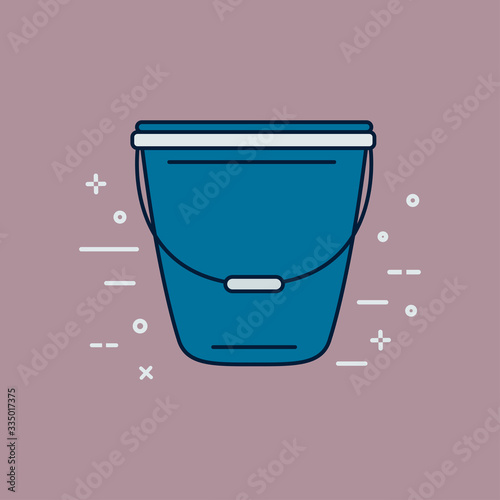 Gardening line icons vector set. Garden tools icons collection. Gardening icons illustration set. Bucket linear icon concept