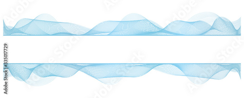 abstract blue wave lines on white background 