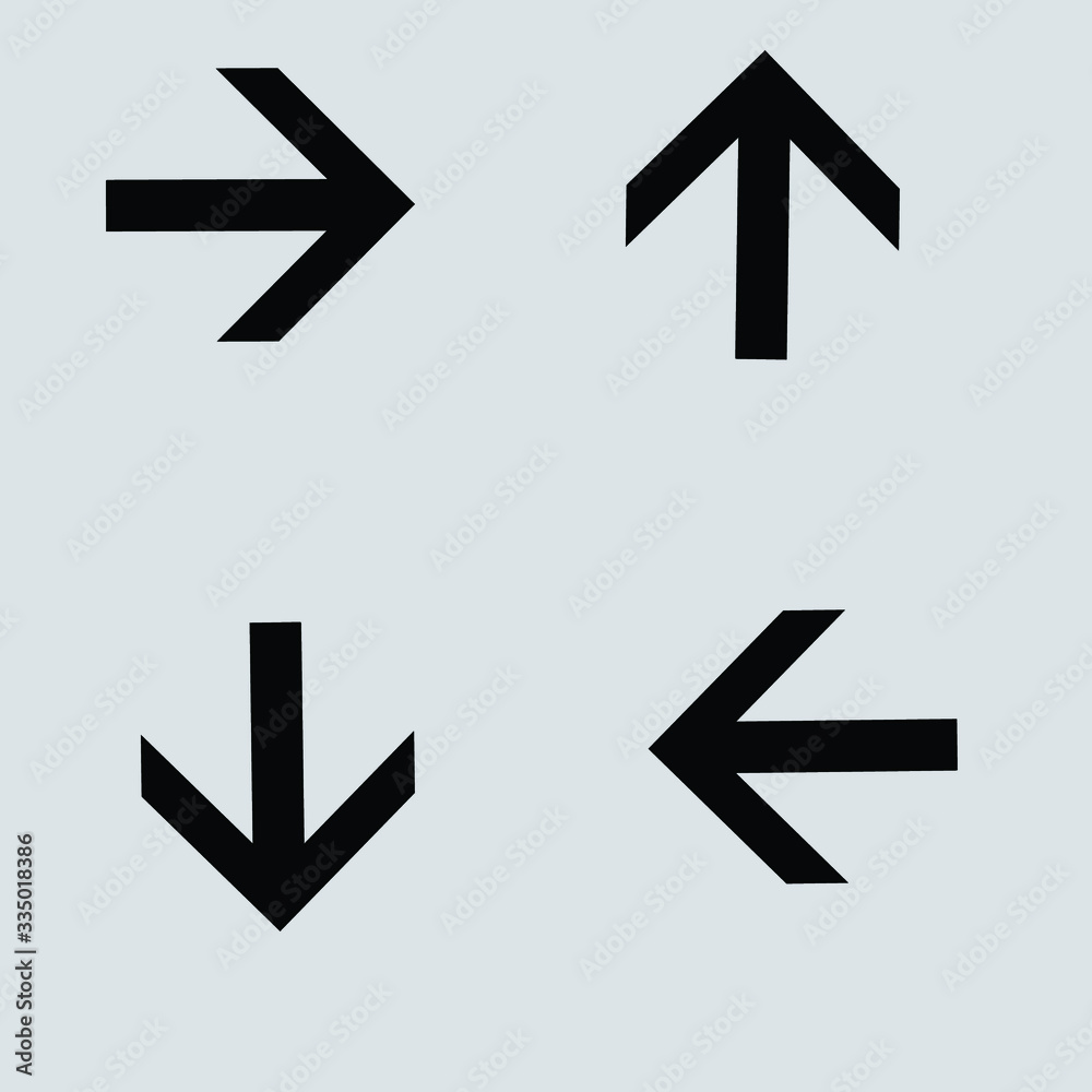 set of arrows isolated on white background