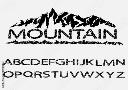 mountains silhouettes font