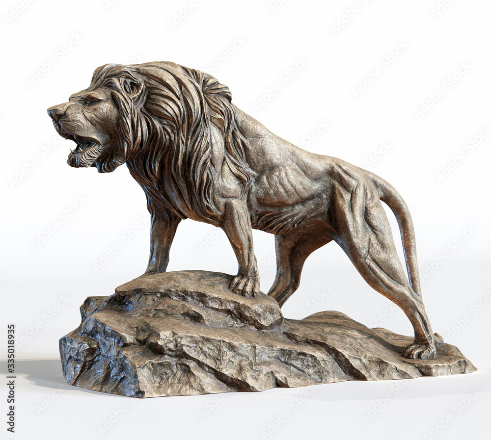 Fototapeta premium Lion on stone sculpture