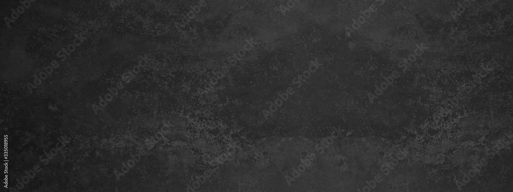 Fototapeta premium Black anthracite stone concrete texture background panorama banner long