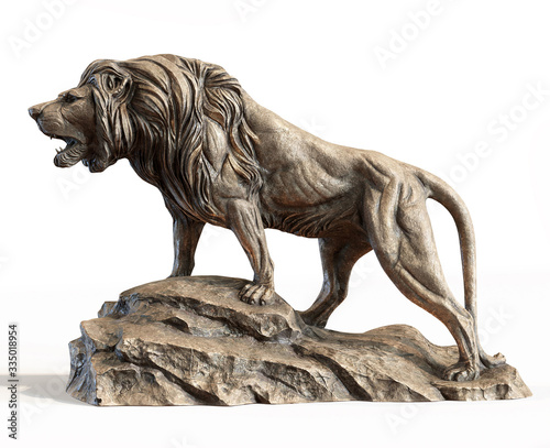 Lion on stone sculpture