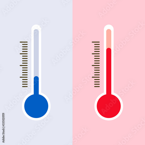 Thermometer icon flat design style. Simple icon. Modern flat icon in stylish colors. Web site page and mobile app design element.