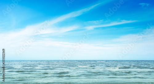 The Ocean blue water at the sea. Beautiful seascape. © jayzynism