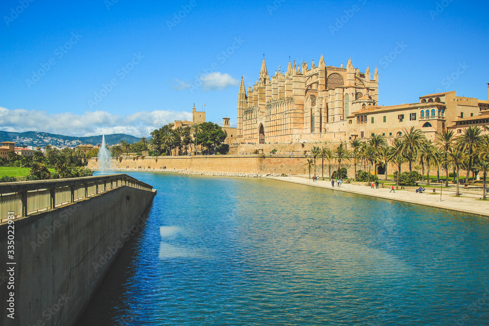 Cathedral of Santa Maria of Palma also known as La Seu, located in the capital Palma de Mallorca, Spain