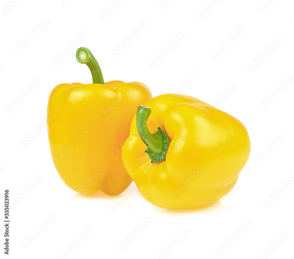 yellow bell pepper isolated on white background yellow bell pepper isolated on white background