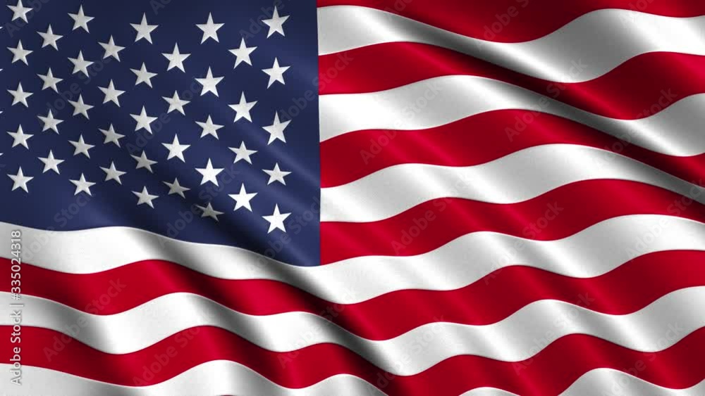 Realistic 3d looping USA flag waving in the wind Realistic 3d looping USA flag waving in the wind