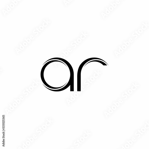 AR Logo monogram with slice rounded modern design template
