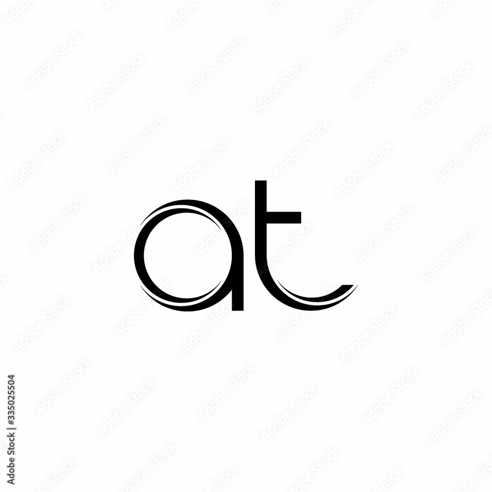 AT Logo monogram with slice rounded modern design template AT Logo monogram with slice rounded modern design template