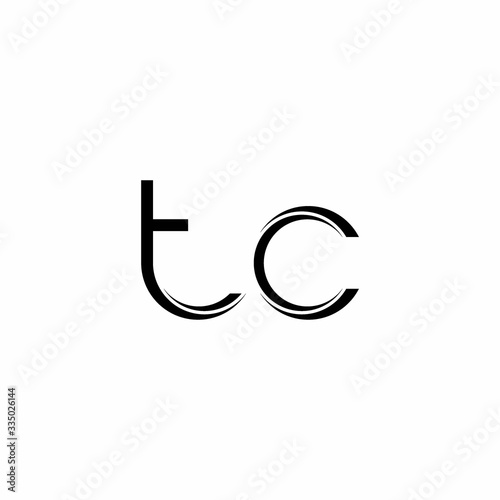 TC Logo monogram with slice rounded modern design template