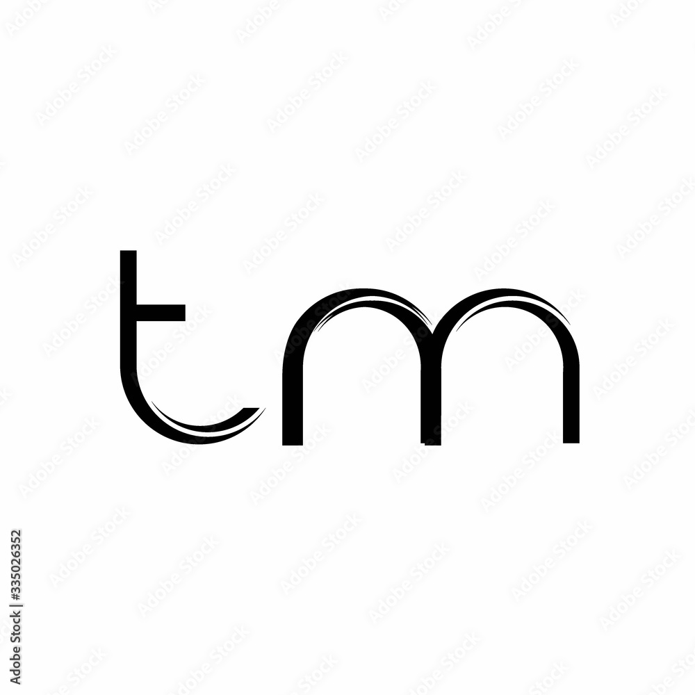 TM Logo monogram with slice rounded modern design template