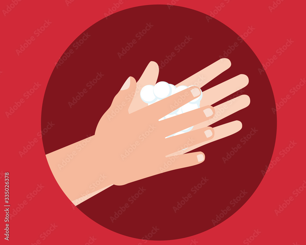 Washing hands with soap to prevent virus and bacteria vector Illustration. Washing hands with soap to prevent virus and bacteria vector Illustration.