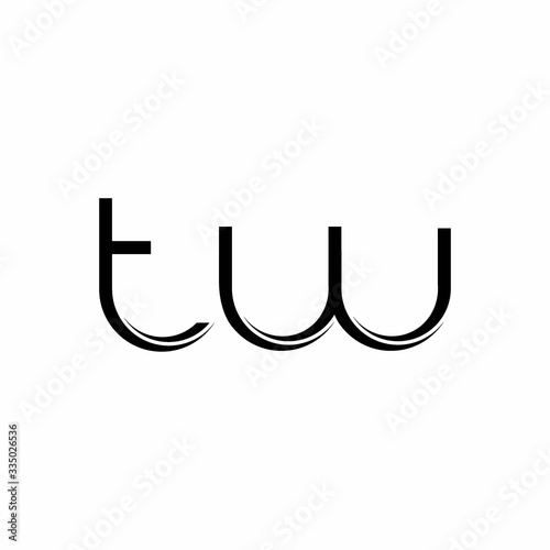 TW Logo monogram with slice rounded modern design template