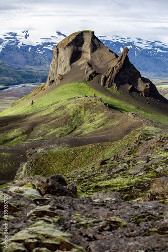 Impressive rock in the highlands of Iceland