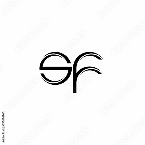 SF Logo monogram with slice rounded modern design template