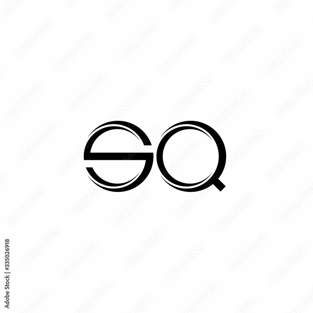 SQ Logo monogram with slice rounded modern design template SQ Logo monogram with slice rounded modern design template