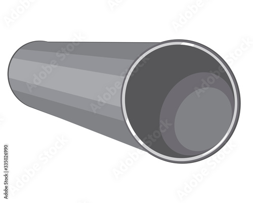 Pipe slice is isolated on a white background for design, single flat vector stock illustration with cutaway pipeline as a concept of water drainage system