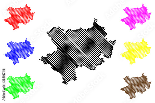 Kuldiga Municipality (Republic of Latvia, Administrative divisions of Latvia, Municipalities and their territorial units) map vector illustration, scribble sketch Kuldiga map