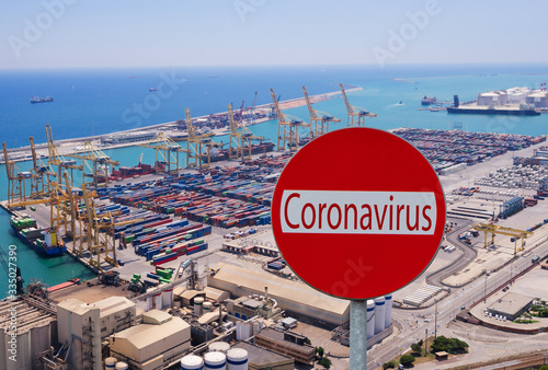 Canvas Print Economy lockdown due to coronavirus