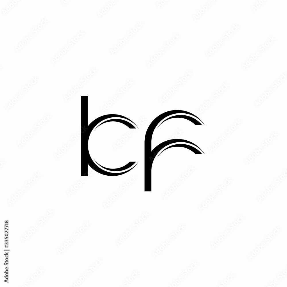 KF Logo monogram with slice rounded modern design template