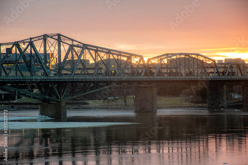 alexandia bridge at sunset photo