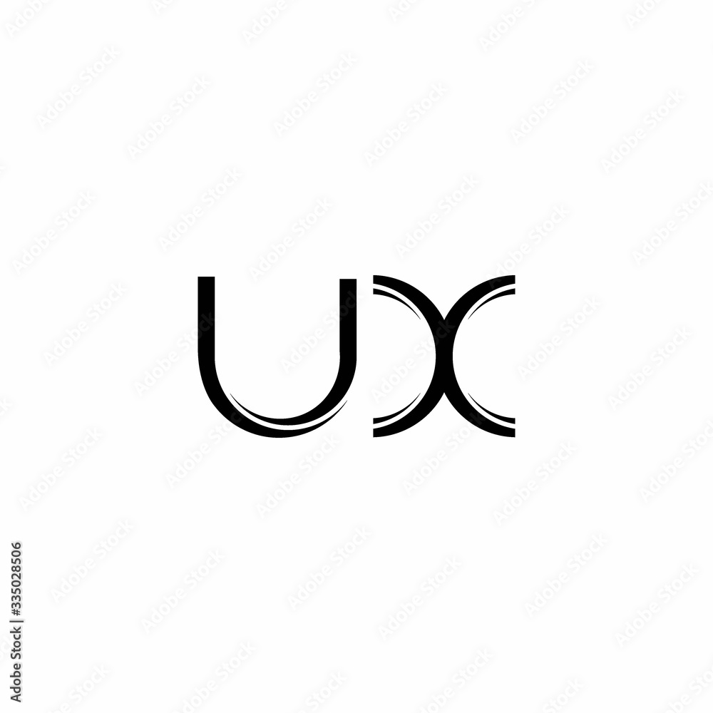 UX Logo monogram with slice rounded modern design template