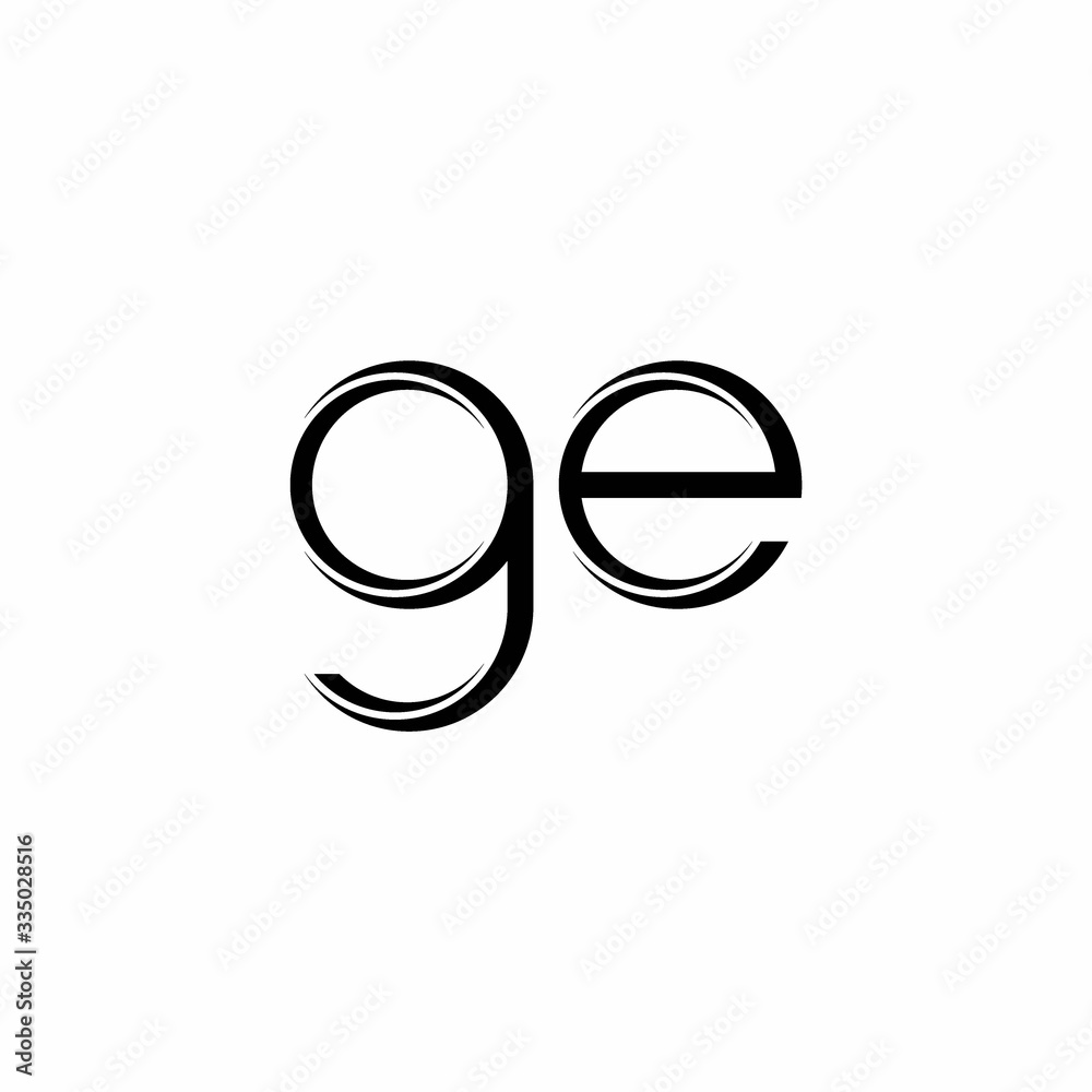 GE Logo monogram with slice rounded modern design template GE Logo monogram with slice rounded modern design template