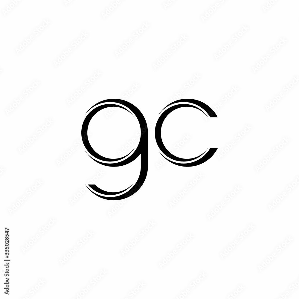GC Logo monogram with slice rounded modern design template GC Logo monogram with slice rounded modern design template