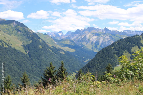 Mountain landscape in Morzine in the Alps