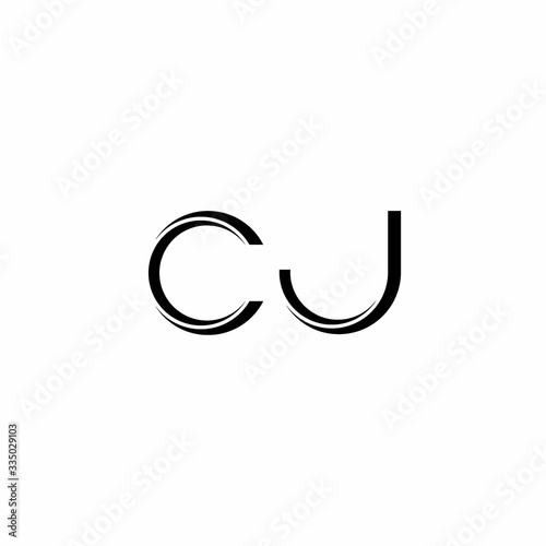 CJ Logo monogram with slice rounded modern design template