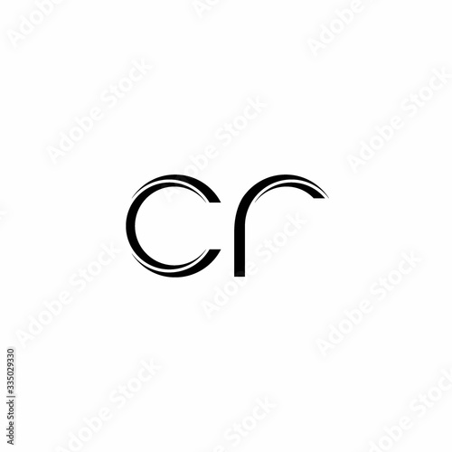 CR Logo monogram with slice rounded modern design template
