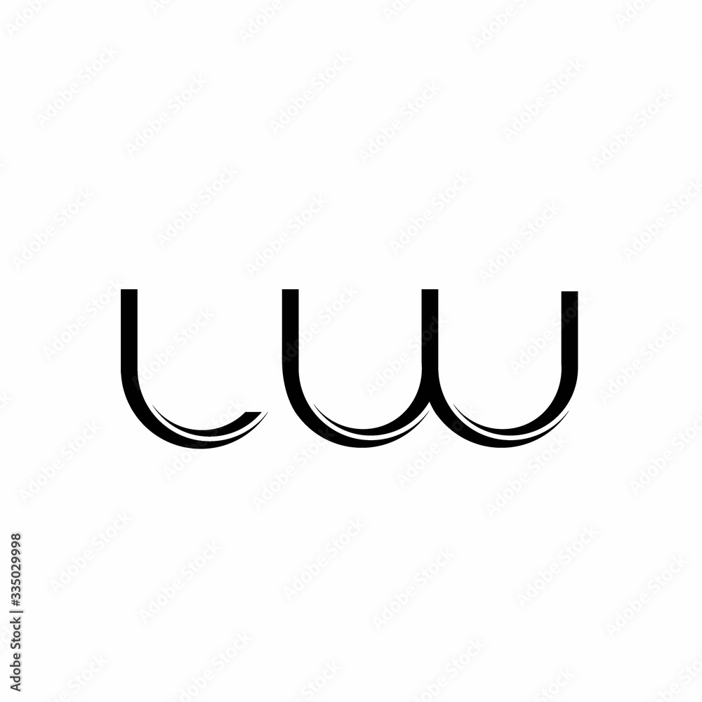 LW Logo monogram with slice rounded modern design template