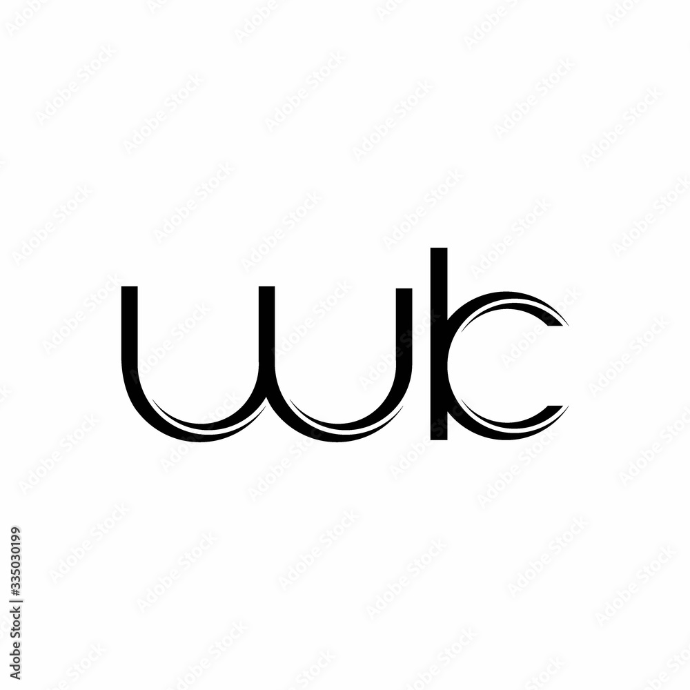 WK Logo monogram with slice rounded modern design template WK Logo monogram with slice rounded modern design template
