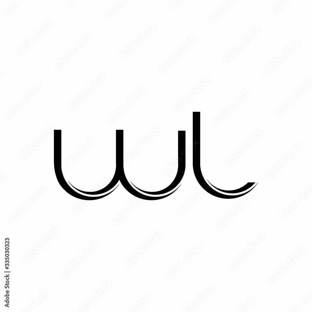 WL Logo monogram with slice rounded modern design template WL Logo monogram with slice rounded modern design template