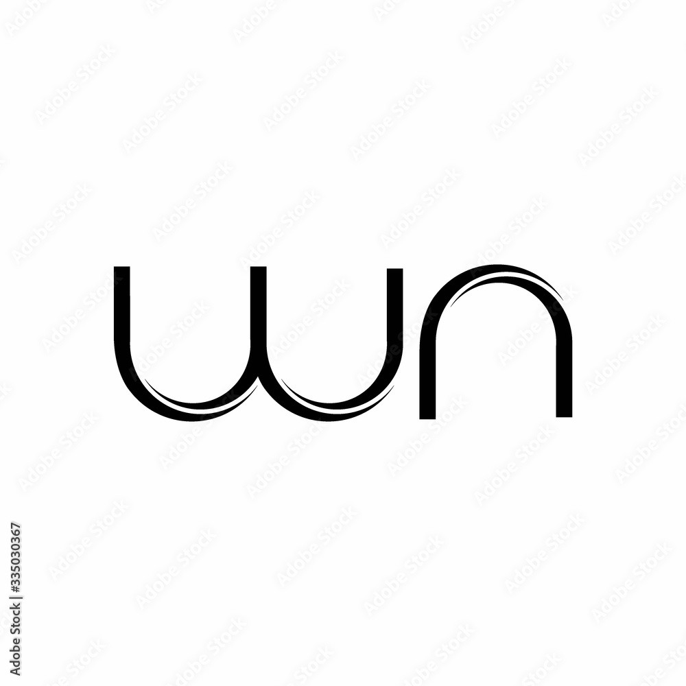 WN Logo monogram with slice rounded modern design template