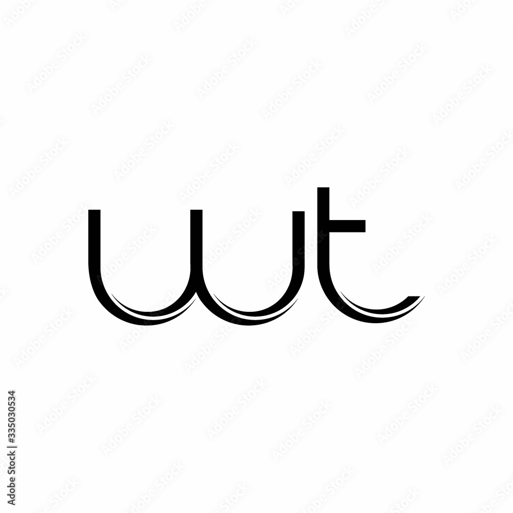 WT Logo monogram with slice rounded modern design template WT Logo monogram with slice rounded modern design template