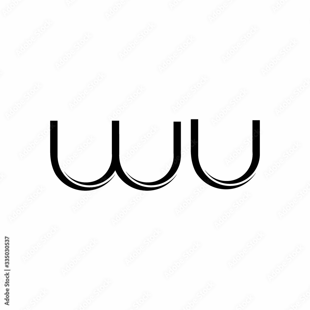 WU Logo monogram with slice rounded modern design template